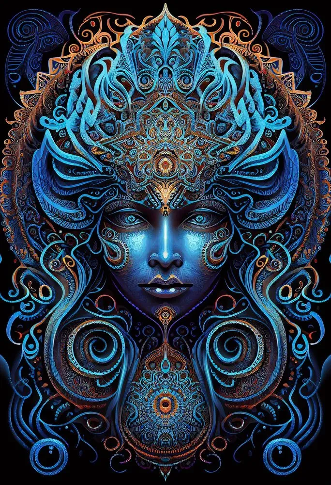 Psychedelic Shamanic Visionary Art Faces Midjourney Prompt PromptBase