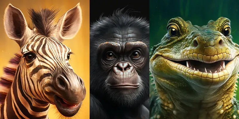 Colorful Realistic Cute Animal Portraits Midjourney Prompt | PromptBase