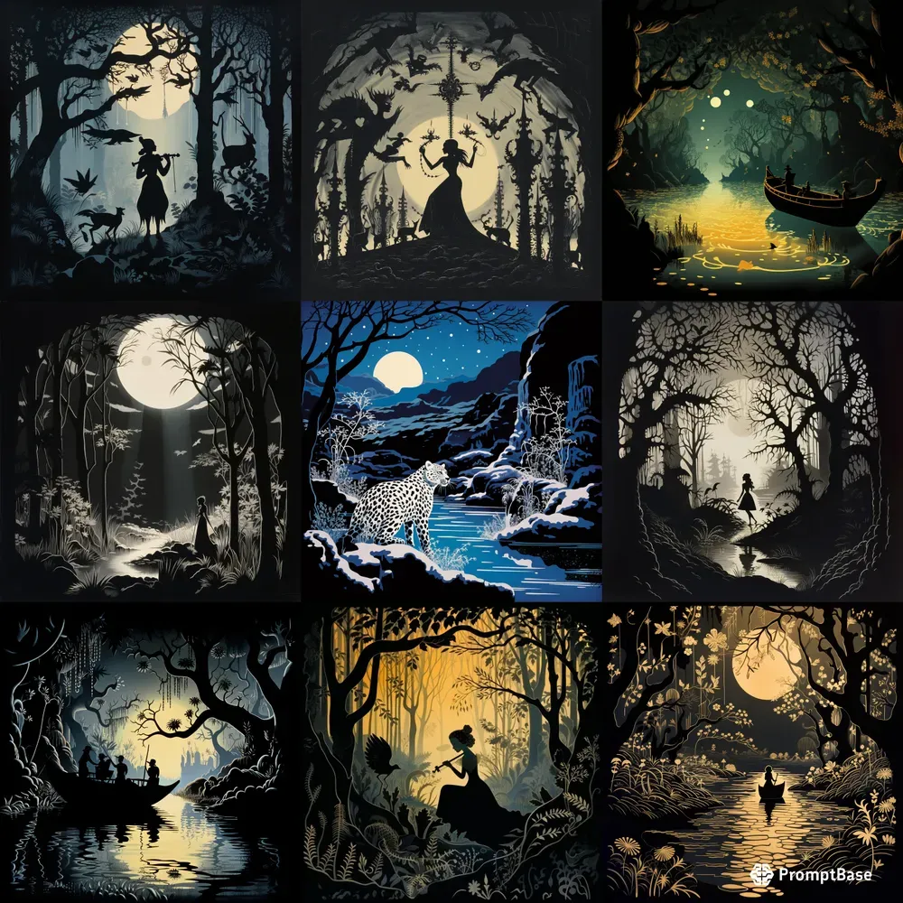 Dark Beautiful Whimsical Fairy Tale Art Midjourney Prompt | PromptBase