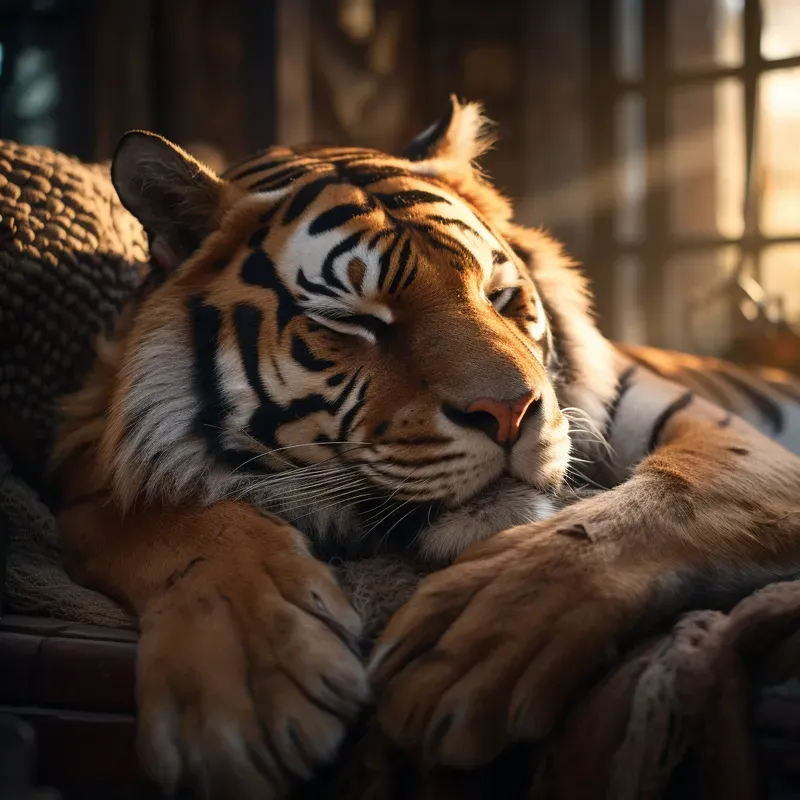 Realistic Sleeping Animals Photographs Midjourney Prompt | PromptBase