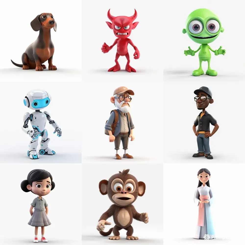 3D Animated Characters Midjourney Prompt | PromptBase