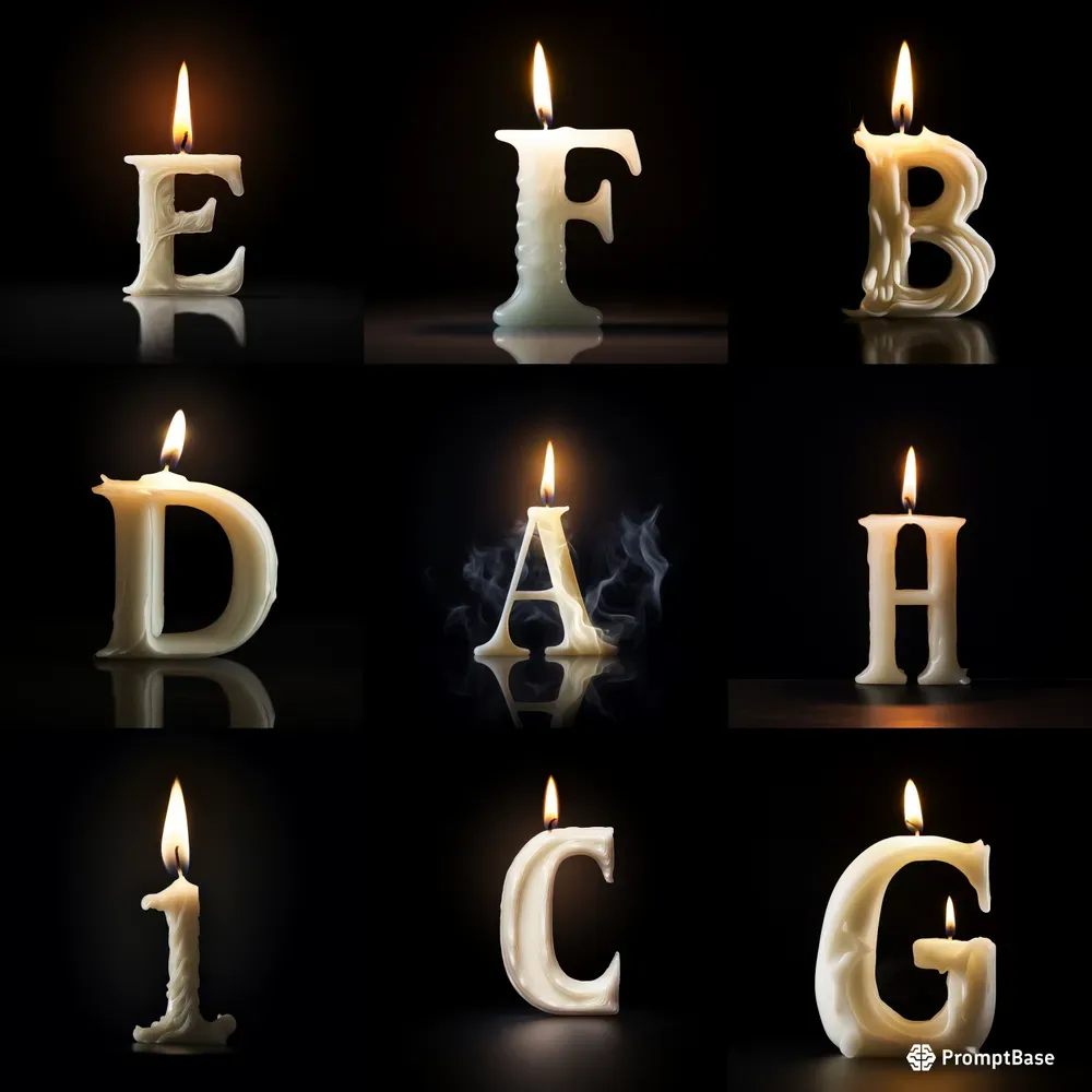 Candle Letters Midjourney Prompt PromptBase