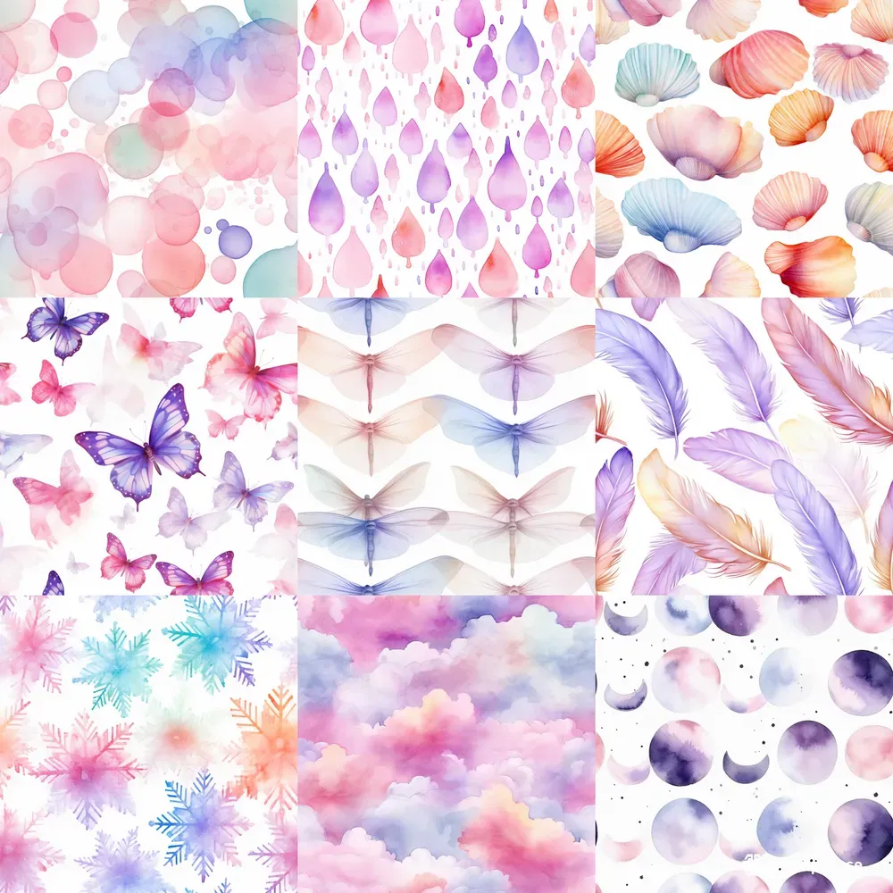 Any Subject Delicate Watercolor Patterns Midjourney Prompt | PromptBase