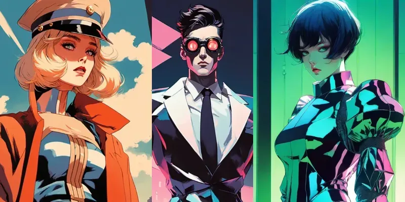 Fashion Retro Anime Characters Stable Diffusion Prompt | PromptBase