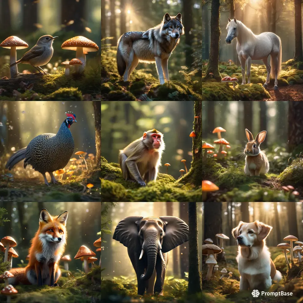 Magical Forest In The Animals Stable Diffusion Prompt | PromptBase