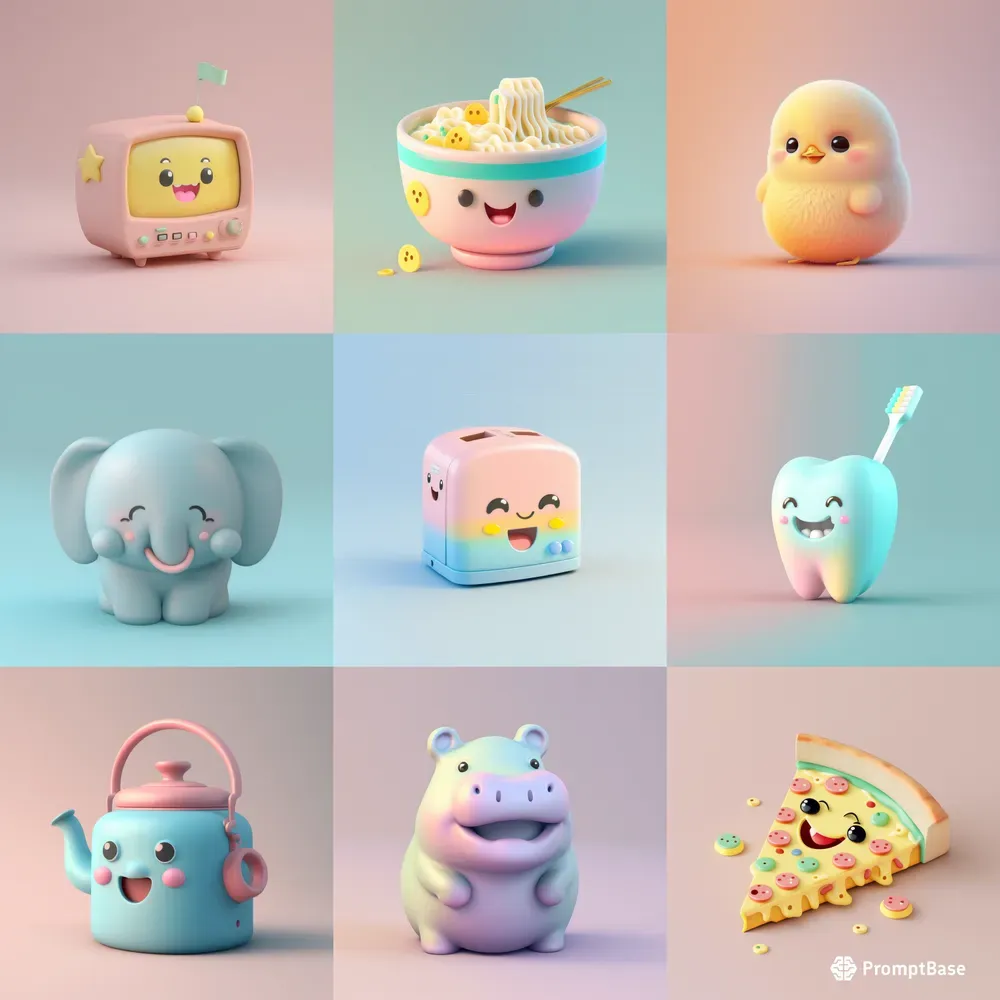 Cute Pastel Emojis Midjourney Prompt PromptBase