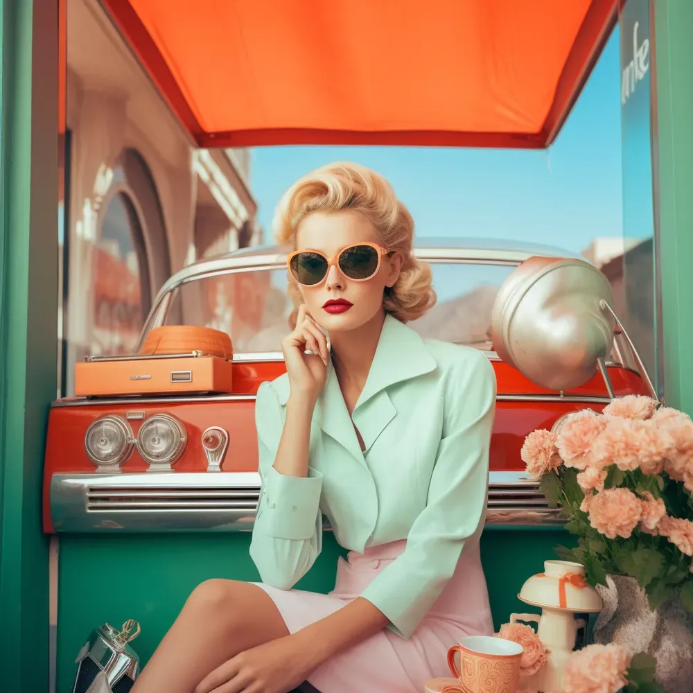Retro Glam Pastel Vintage Fashion Midjourney Prompt PromptBase