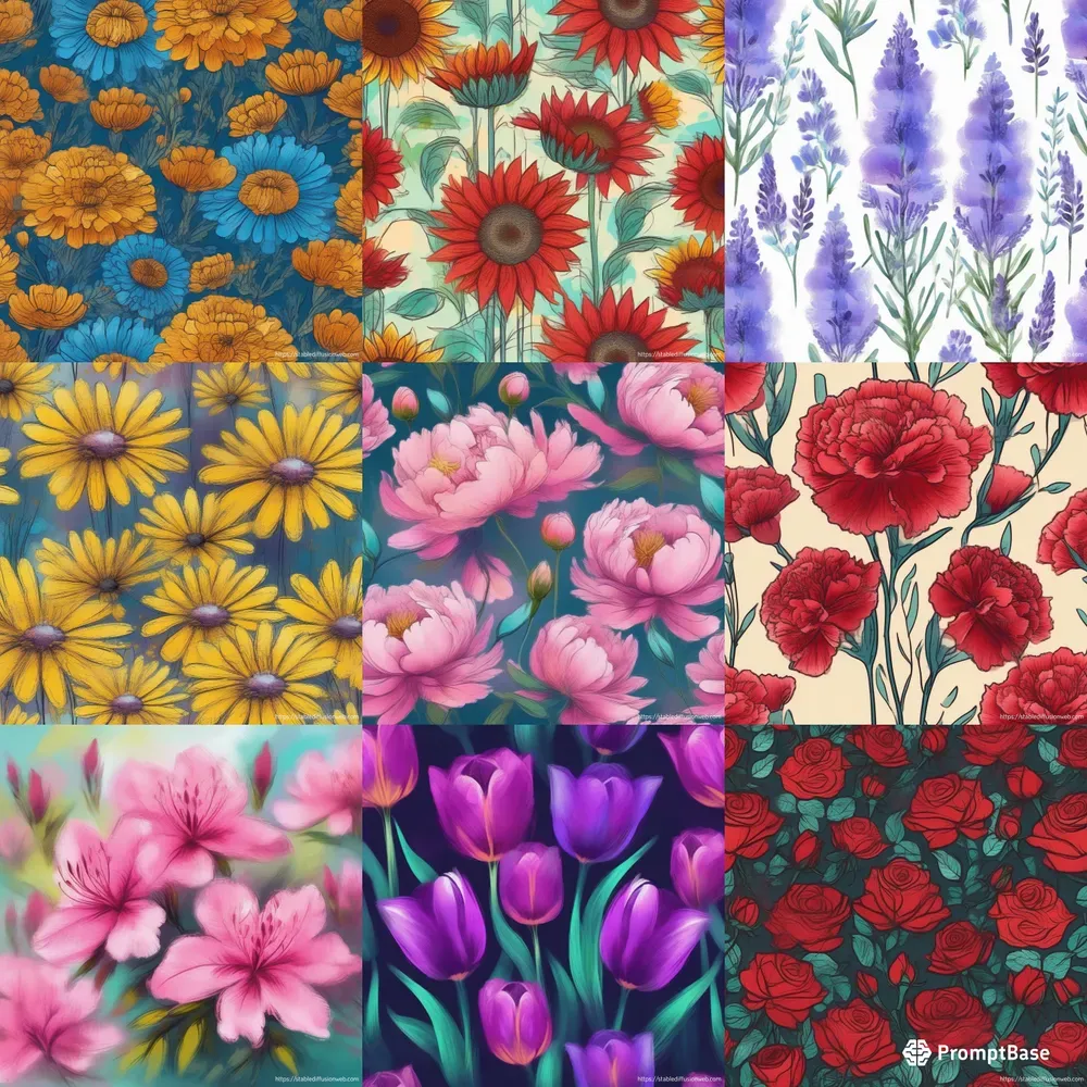 Floral Art Patterns Stable Diffusion Prompt | PromptBase