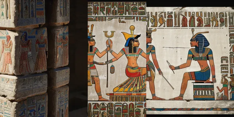 Ancient Egyptian Wall Paintings Stable Diffusion Prompt | PromptBase
