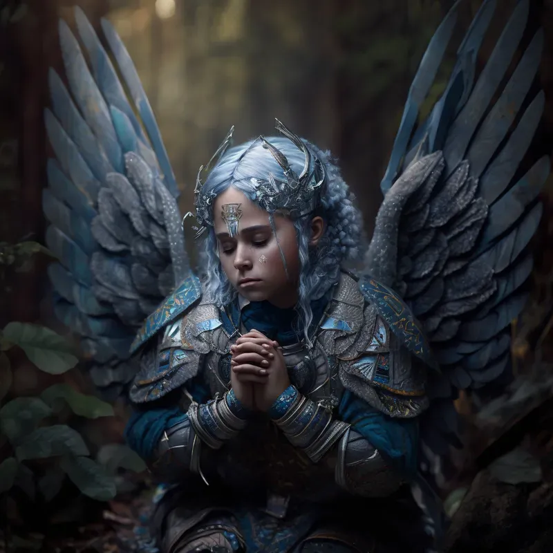Sibron Praying Angel Portraits Midjourney Prompt | PromptBase