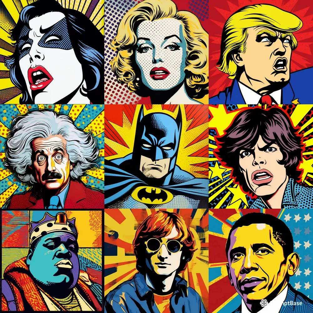 Pop Art Comicstyle Portraits Midjourney Prompt | PromptBase
