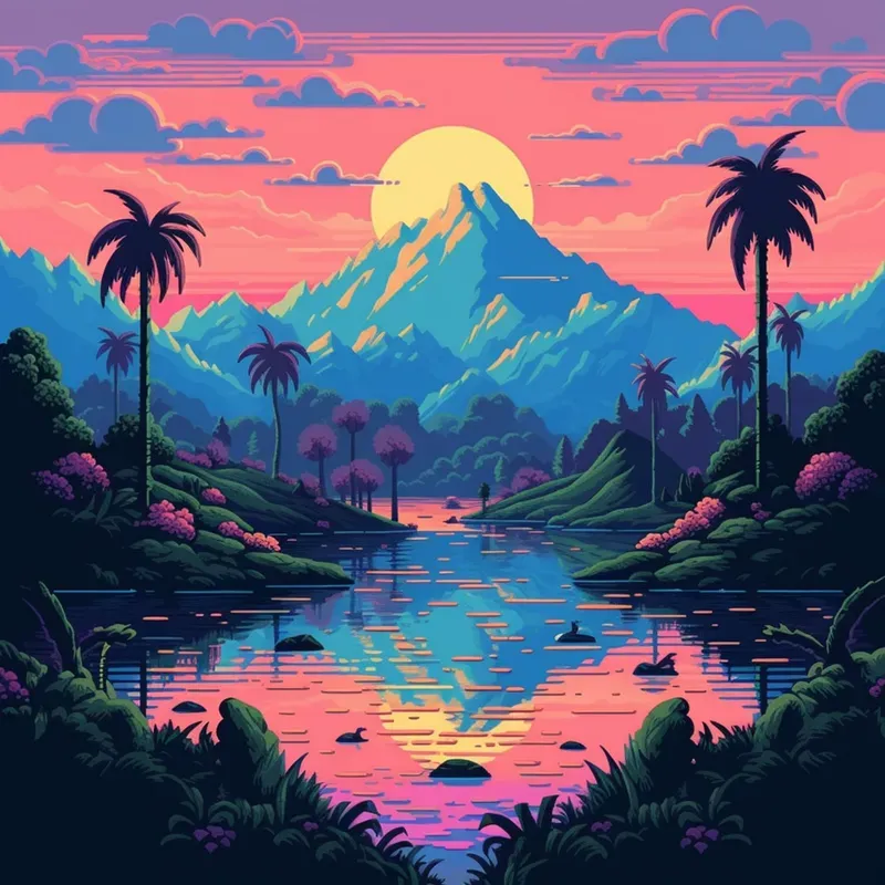 Pixel Art Wallpapers Midjourney Prompt | PromptBase