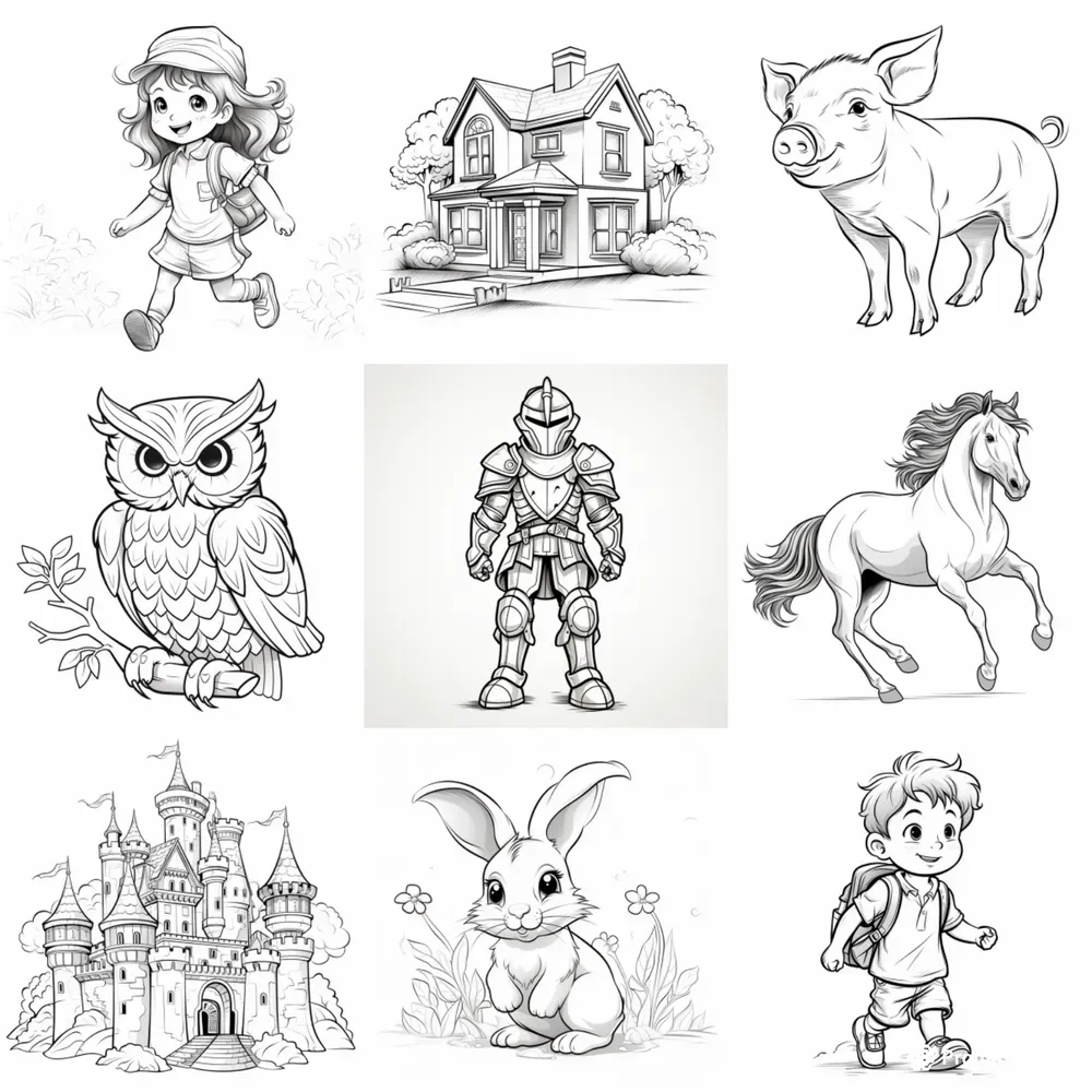 Black And White Coloring Pages Midjourney Prompt PromptBase