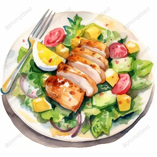 Foods Drinks Desserts Watercolor Cliparts Midjourney Prompt | PromptBase