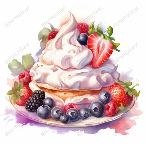 Foods Drinks Desserts Watercolor Cliparts Midjourney Prompt | PromptBase
