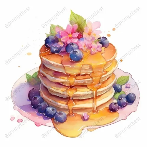 Foods Drinks Desserts Watercolor Cliparts Midjourney Prompt | PromptBase