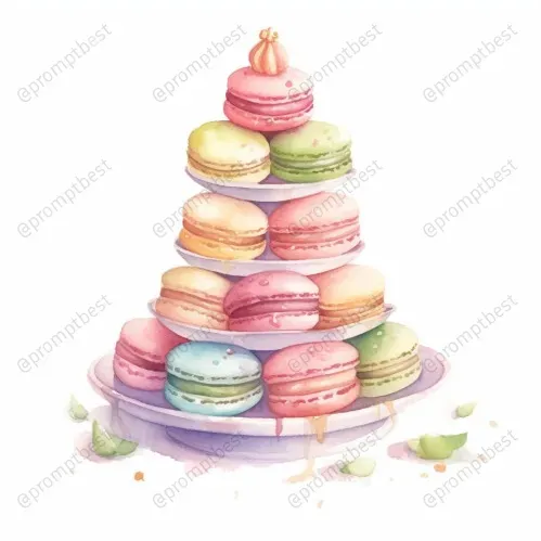 Foods Drinks Desserts Watercolor Cliparts Midjourney Prompt | PromptBase