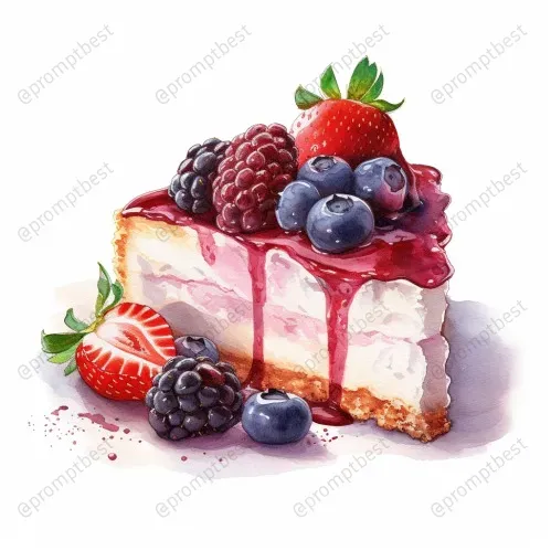 Foods Drinks Desserts Watercolor Cliparts Midjourney Prompt | PromptBase
