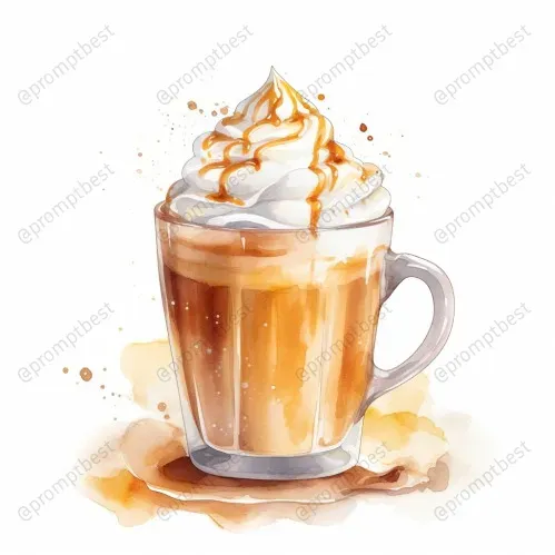 Foods Drinks Desserts Watercolor Cliparts Midjourney Prompt | PromptBase
