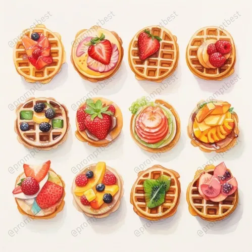 Cute Food Watercolor Collections Cliparts Midjourney Prompt | PromptBase