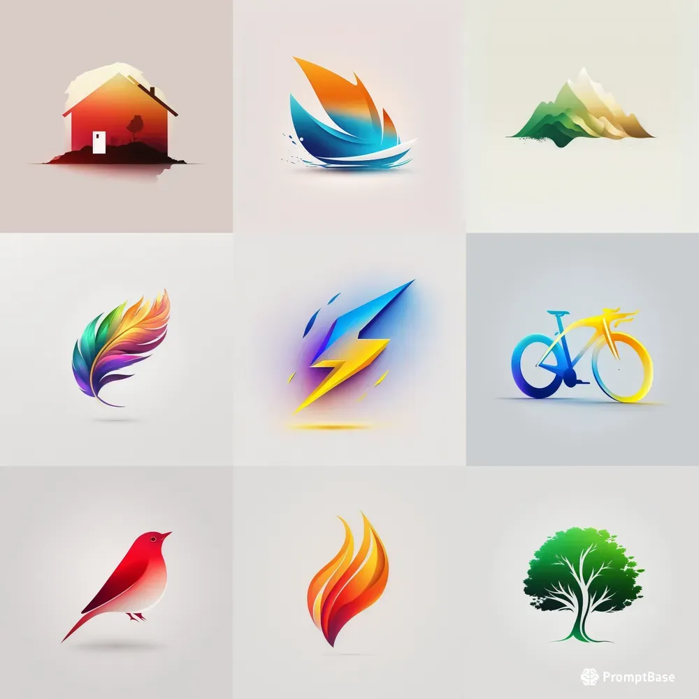 Color Gradient Logos Midjourney Prompt | PromptBase