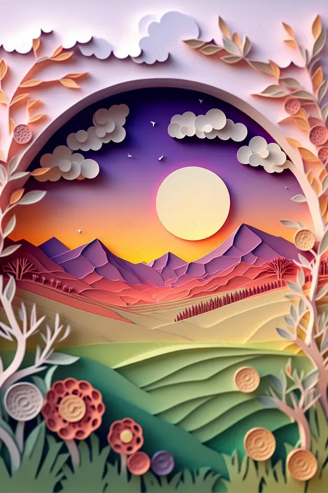 Paper Art Landscapes Midjourney Prompt PromptBase