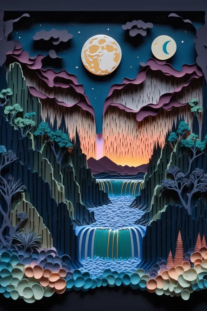 Paper Art Landscapes Midjourney Prompt PromptBase