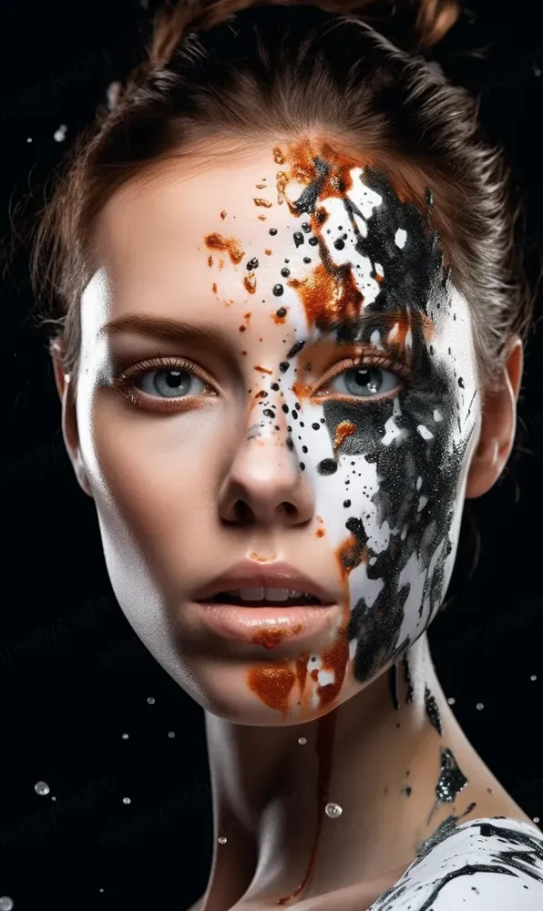 Paint Drip Fashion Model Portraits Midjourney Prompt PromptBase