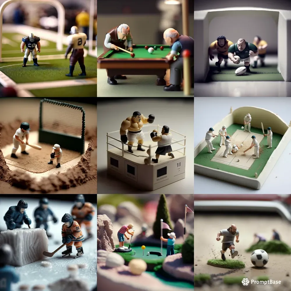 Miniature Sports Photographs Midjourney Prompt PromptBase
