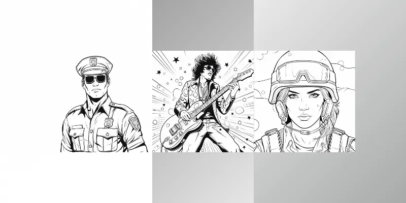 Comic Book Style Coloring Pages Midjourney Prompt | PromptBase