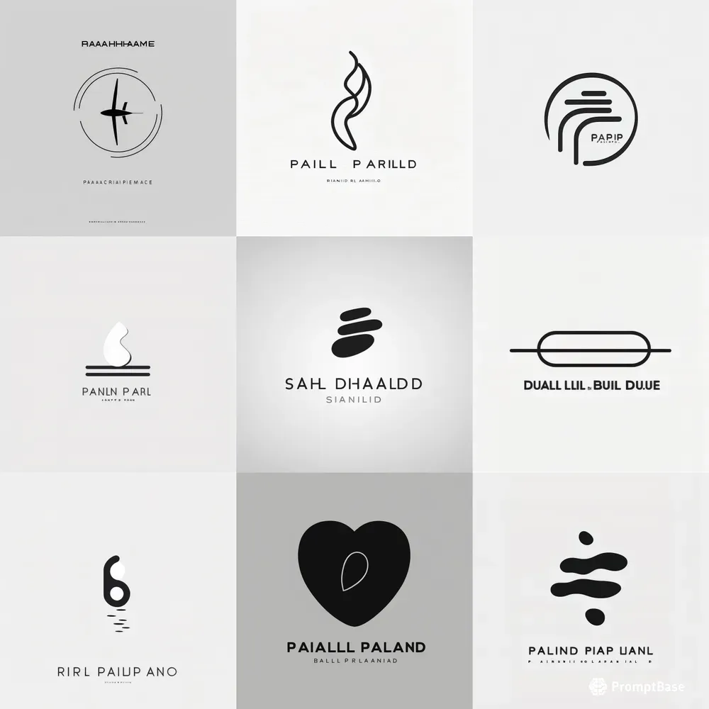 Minimalist Black And White Logos Midjourney Prompt | PromptBase