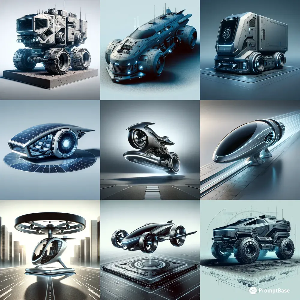 Advanced Futuristic Vehicle Designs DALL·E Prompt | PromptBase