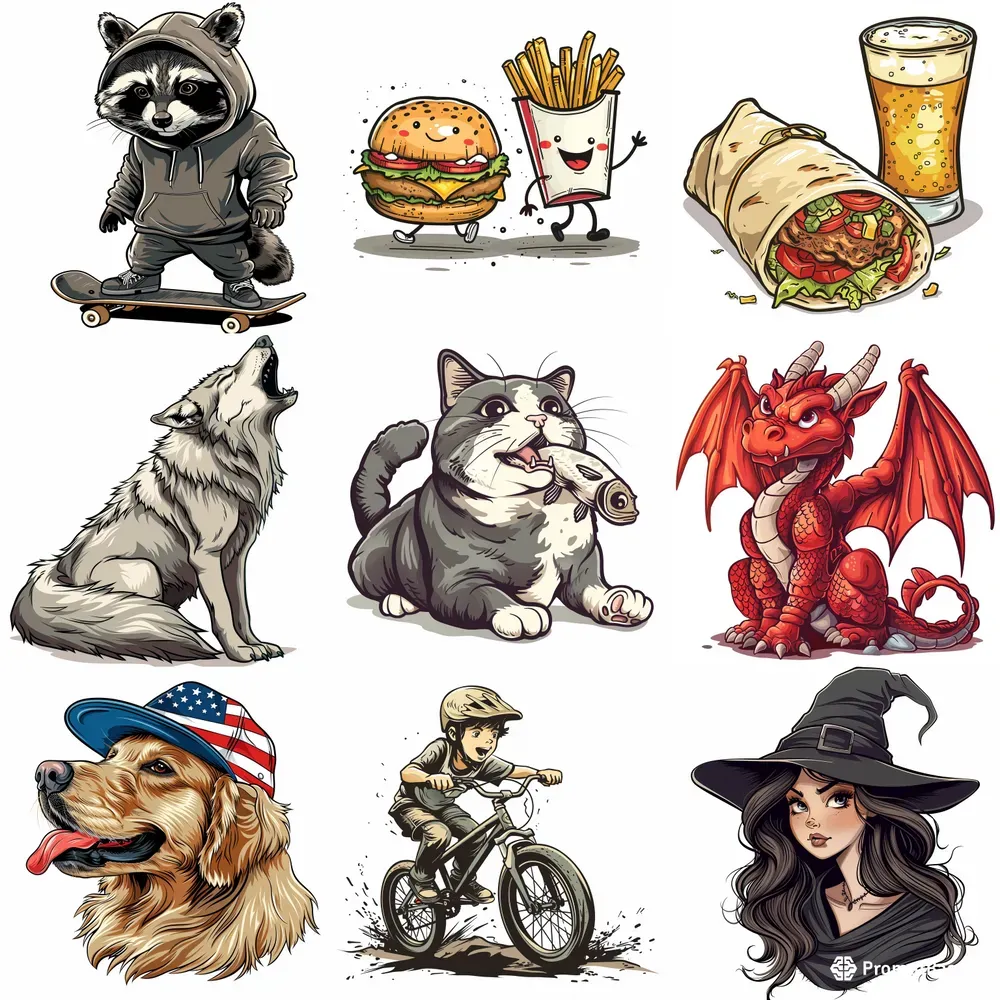 Detailed Cartoon Vector Illustrations Midjourney Prompt | PromptBase
