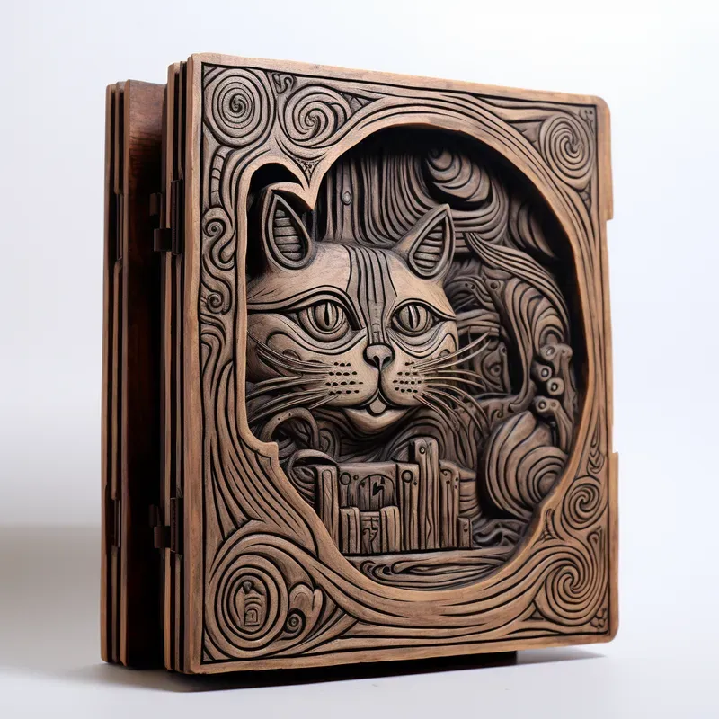 Items Covered In Wood Carvings Of Animals Midjourney Prompt | PromptBase