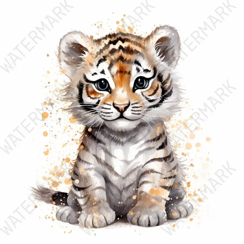 Safari Baby Jungle Animals Watercolors Midjourney Prompt | PromptBase