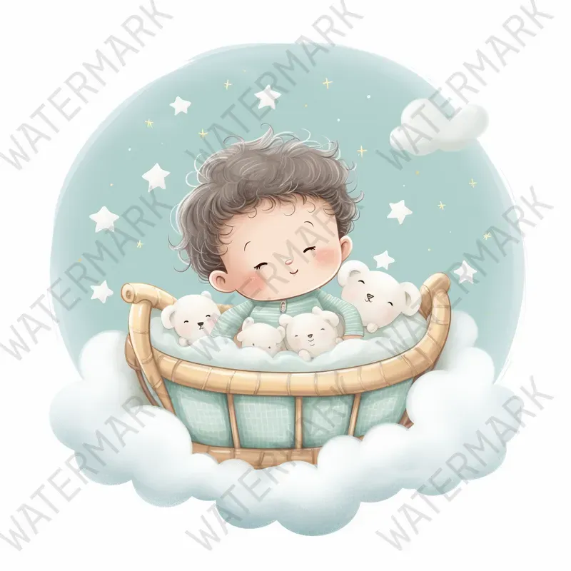 Nursery Wall Art Watercolor Baby Cliparts Midjourney Prompt | PromptBase