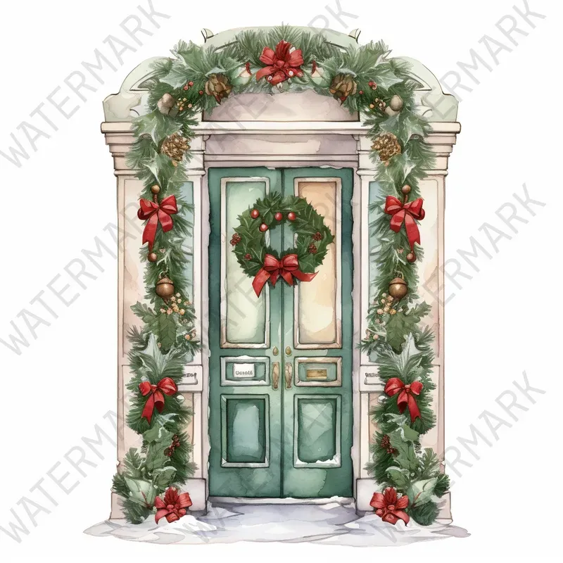 Christmas Watercolor Illustration Art Midjourney Prompt | PromptBase