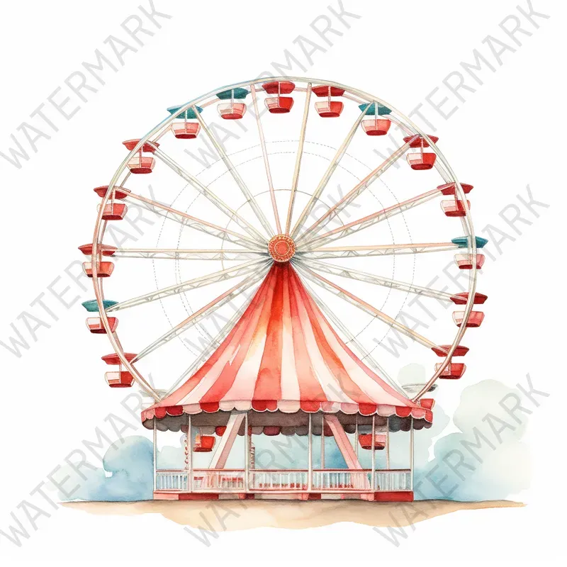Circus Watercolor Clipart Nursery Art Midjourney Prompt | PromptBase