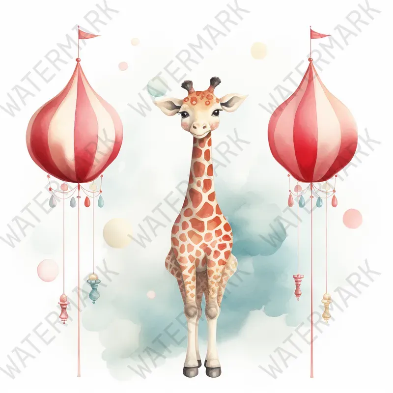 Circus Watercolor Clipart Nursery Art Midjourney Prompt | PromptBase