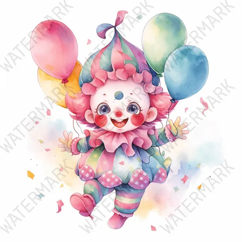 Cute Watercolor Nursery Art Wall Decals Midjourney Prompt | PromptBase