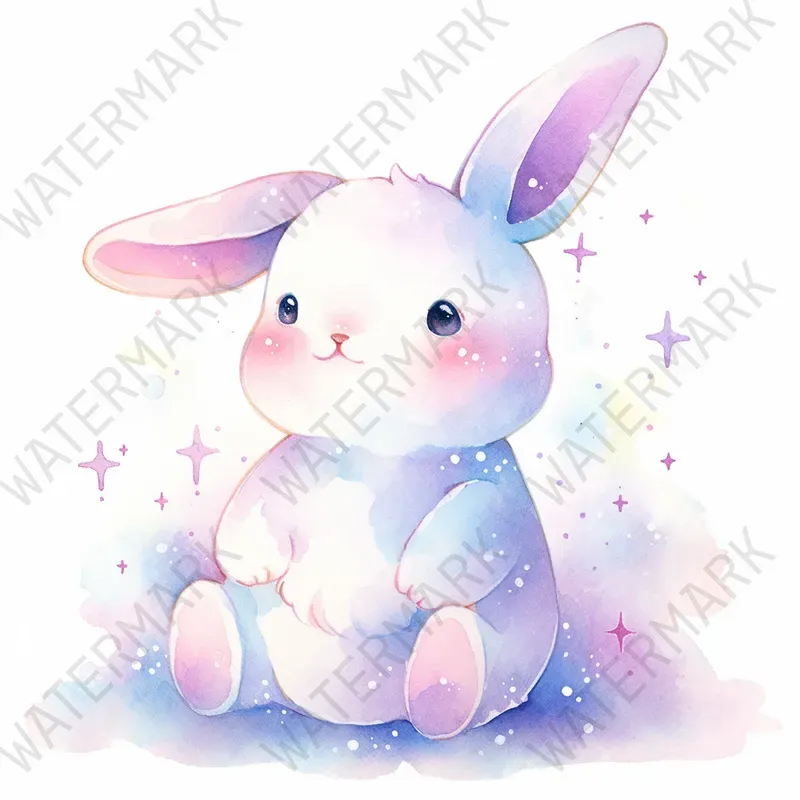 Cute Watercolor Nursery Art Wall Decals Midjourney Prompt | PromptBase
