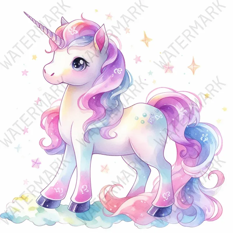 Cute Watercolor Nursery Art Wall Decals Midjourney Prompt | PromptBase