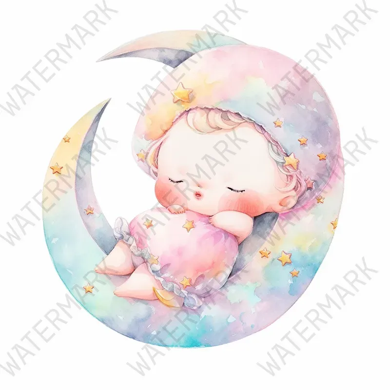 Cute Watercolor Nursery Art Wall Decals Midjourney Prompt | PromptBase
