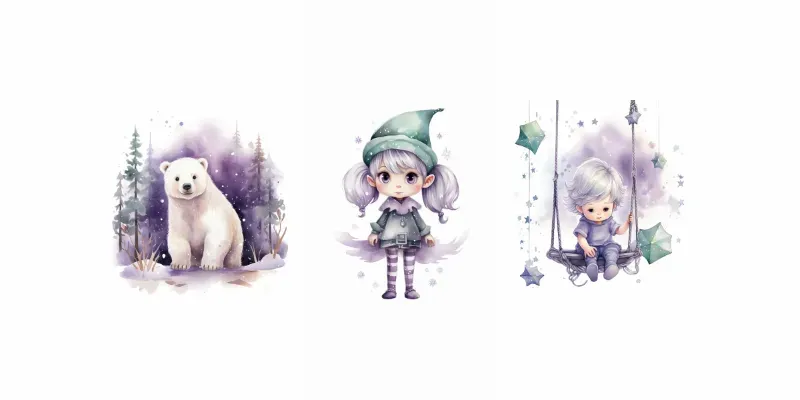 Enchanted Watercolor Clipart Nursery Art Midjourney Prompt | PromptBase