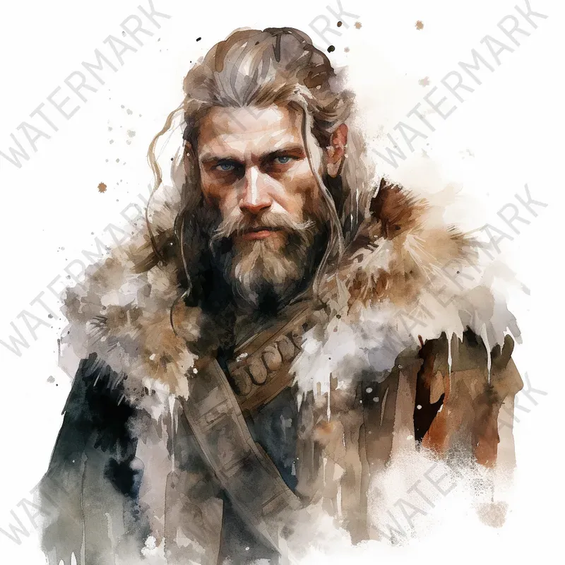 Viking Art Watercolor Historic Cliparts Midjourney Prompt | PromptBase