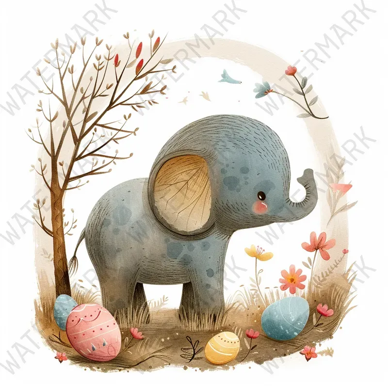 Pastel Watercolor Easter Cliparts Midjourney Prompt | PromptBase