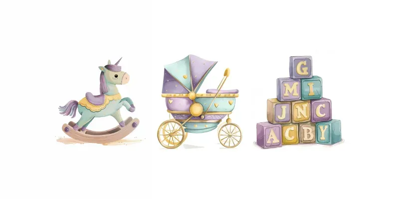 Baby Shower Cliparts Midjourney Prompt | PromptBase