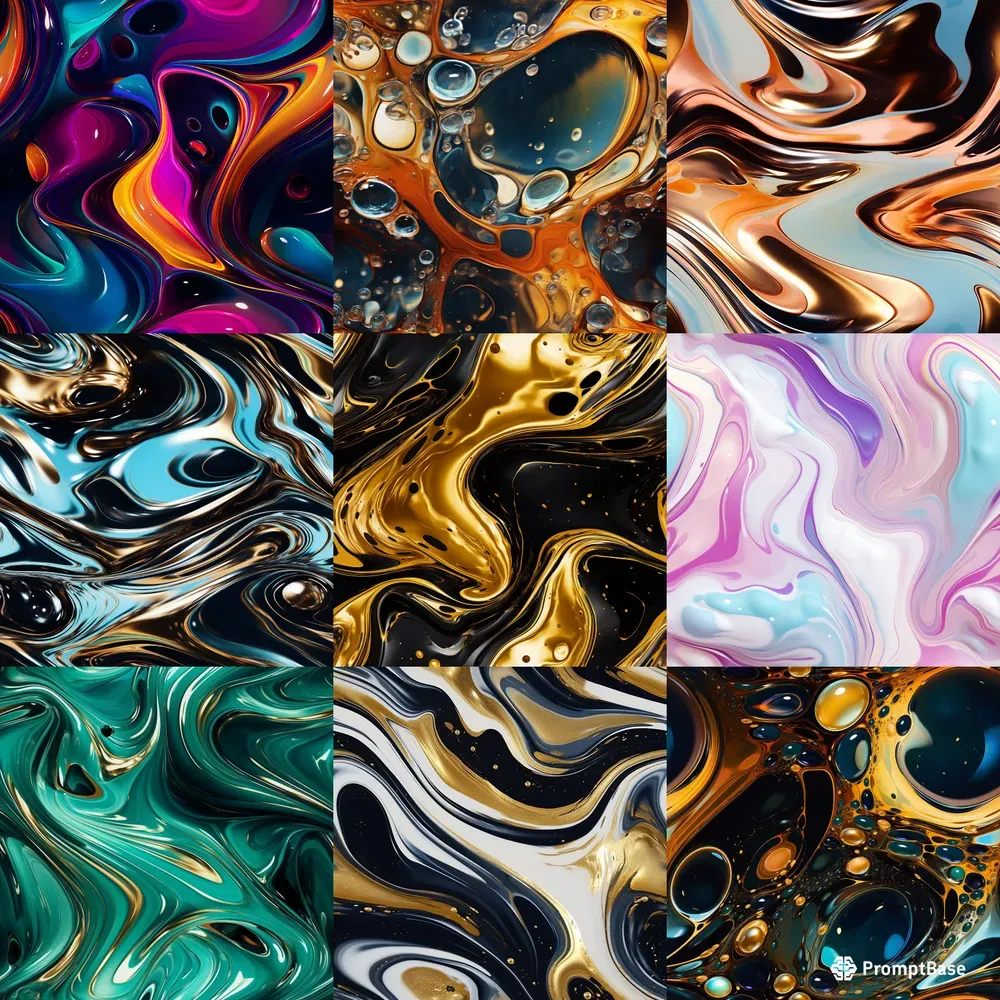 Dynamic Liquid Patterns Midjourney Prompt | PromptBase