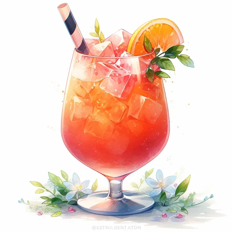 Watercolor Clip Art Sundaes And Cocktails Midjourney Prompt | PromptBase