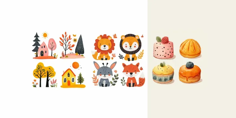 Delightful Nursery Clipart Sets Midjourney Prompt | PromptBase